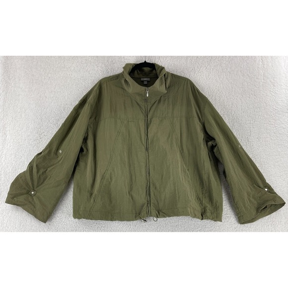 J. Jill Jackets & Blazers - J. Jill Jacket Womens Size XL Green Full Zip‎ Long Sleeve Light Weight Mock Neck